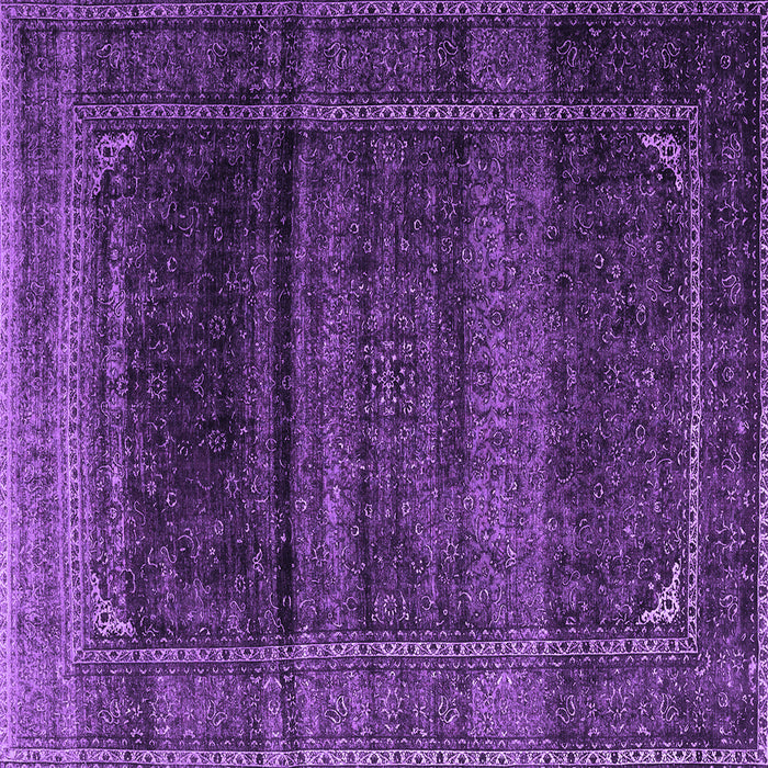 Square Machine Washable Persian Purple Traditional Area Rugs, wshtr4025pur