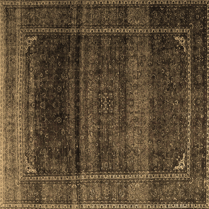 Square Machine Washable Persian Brown Traditional Rug, wshtr4025brn