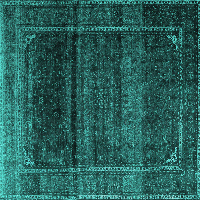 Square Persian Turquoise Traditional Rug, tr4025turq