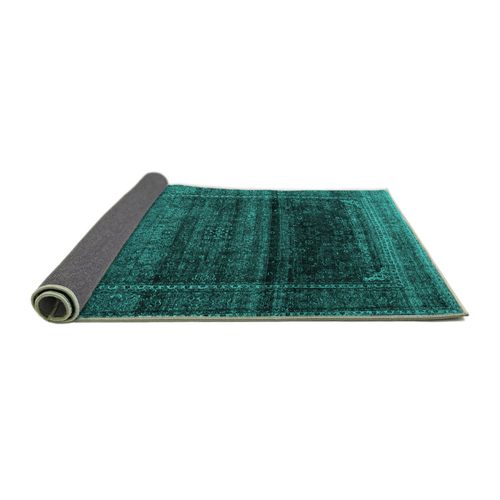 Sideview of Persian Turquoise Traditional Rug, tr4025turq