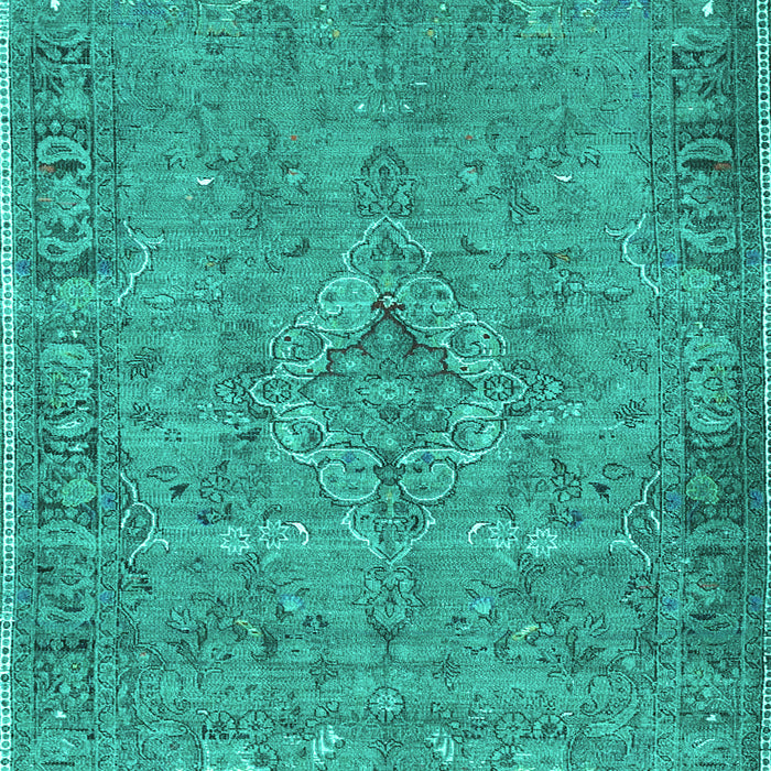 Machine Washable Persian Turquoise Traditional Area Rugs, wshtr4026turq