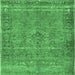 Square Machine Washable Persian Emerald Green Traditional Area Rugs, wshtr4026emgrn