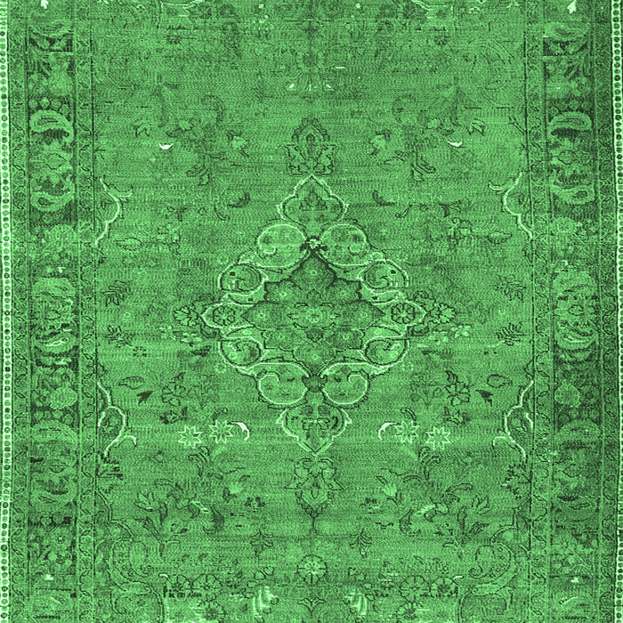 Machine Washable Persian Emerald Green Traditional Area Rugs, wshtr4026emgrn