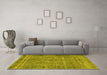 Machine Washable Persian Yellow Traditional Rug in a Living Room, wshtr4026yw