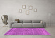 Machine Washable Persian Pink Traditional Rug in a Living Room, wshtr4026pnk