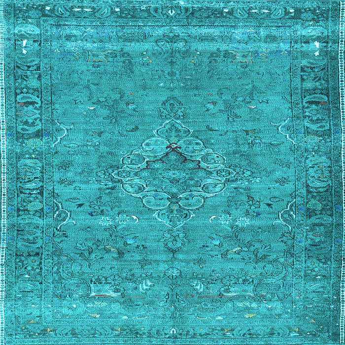 Square Machine Washable Persian Light Blue Traditional Rug, wshtr4026lblu
