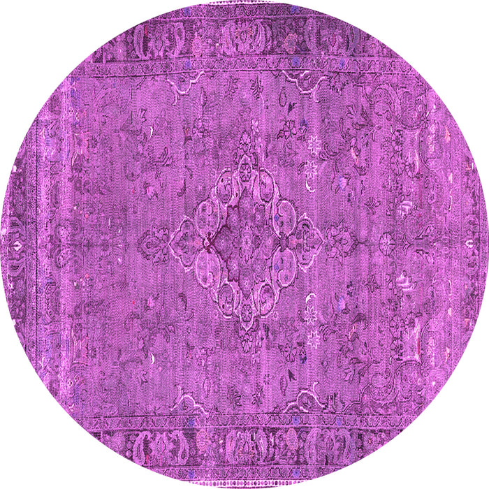 Round Machine Washable Persian Pink Traditional Rug, wshtr4026pnk