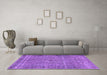 Machine Washable Persian Purple Traditional Area Rugs in a Living Room, wshtr4026pur