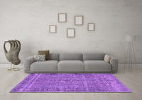 Machine Washable Persian Purple Traditional Rug, wshtr4026pur