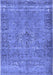 Machine Washable Persian Blue Traditional Rug, wshtr4026blu