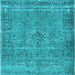 Square Persian Light Blue Traditional Rug, tr4026lblu