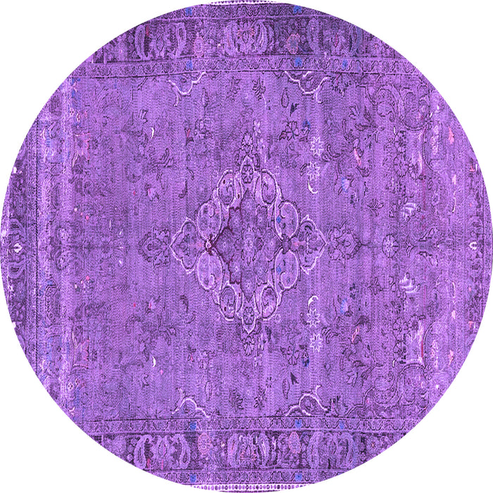 Round Persian Purple Traditional Rug, tr4026pur