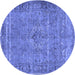 Round Persian Blue Traditional Rug, tr4026blu