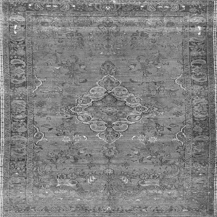 Round Machine Washable Persian Gray Traditional Rug, wshtr4026gry
