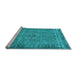 Sideview of Machine Washable Persian Light Blue Traditional Rug, wshtr4026lblu
