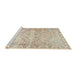 Sideview of Machine Washable Traditional Vanilla Gold Rug, wshtr4027