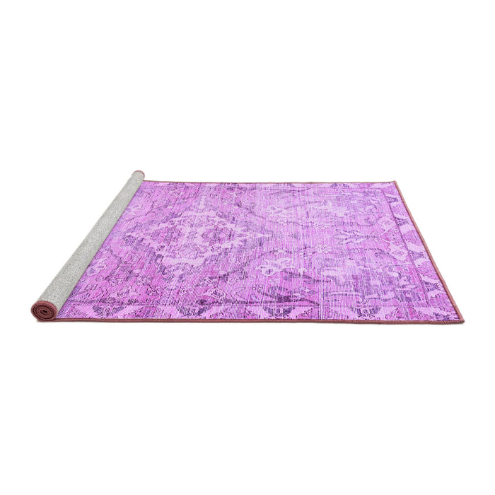 Sideview of Machine Washable Persian Purple Traditional Area Rugs, wshtr4027pur