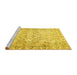 Sideview of Machine Washable Persian Yellow Traditional Rug, wshtr4027yw