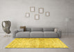 Machine Washable Persian Yellow Traditional Rug in a Living Room, wshtr4027yw