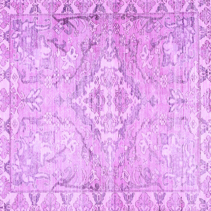 Square Machine Washable Persian Purple Traditional Area Rugs, wshtr4027pur