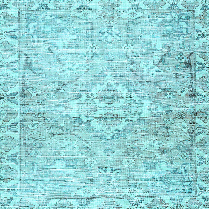Square Machine Washable Persian Light Blue Traditional Rug, wshtr4027lblu