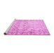 Sideview of Machine Washable Persian Pink Traditional Rug, wshtr4027pnk