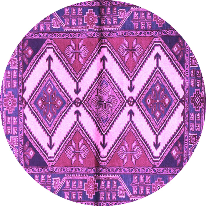Round Machine Washable Persian Purple Traditional Area Rugs, wshtr4028pur