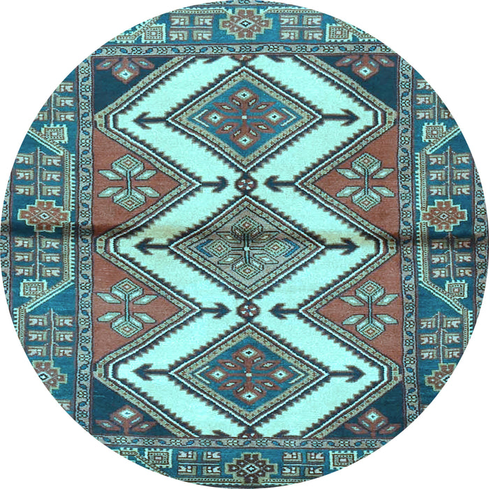 Round Persian Light Blue Traditional Rug, tr4028lblu