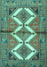 Machine Washable Persian Turquoise Traditional Area Rugs, wshtr4028turq