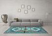 Machine Washable Persian Light Blue Traditional Rug in a Living Room, wshtr4028lblu