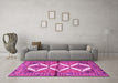 Machine Washable Persian Pink Traditional Rug in a Living Room, wshtr4028pnk