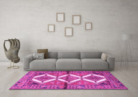 Machine Washable Persian Pink Traditional Rug, wshtr4028pnk