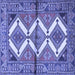 Square Machine Washable Persian Blue Traditional Rug, wshtr4028blu