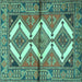 Square Persian Turquoise Traditional Rug, tr4028turq
