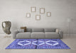 Machine Washable Persian Blue Traditional Rug in a Living Room, wshtr4028blu