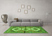 Machine Washable Persian Green Traditional Area Rugs in a Living Room,, wshtr4028grn