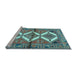 Sideview of Machine Washable Persian Light Blue Traditional Rug, wshtr4028lblu