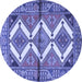 Round Persian Blue Traditional Rug, tr4028blu