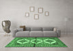 Machine Washable Persian Emerald Green Traditional Area Rugs in a Living Room,, wshtr4028emgrn