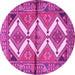 Round Persian Pink Traditional Rug, tr4028pnk