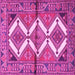 Square Machine Washable Persian Pink Traditional Rug, wshtr4028pnk