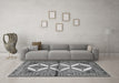 Machine Washable Persian Gray Traditional Rug in a Living Room,, wshtr4028gry