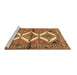 Sideview of Machine Washable Persian Brown Traditional Rug, wshtr4028brn