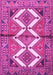 Machine Washable Persian Pink Traditional Rug, wshtr4028pnk