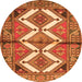 Square Persian Orange Traditional Rug, tr4028org