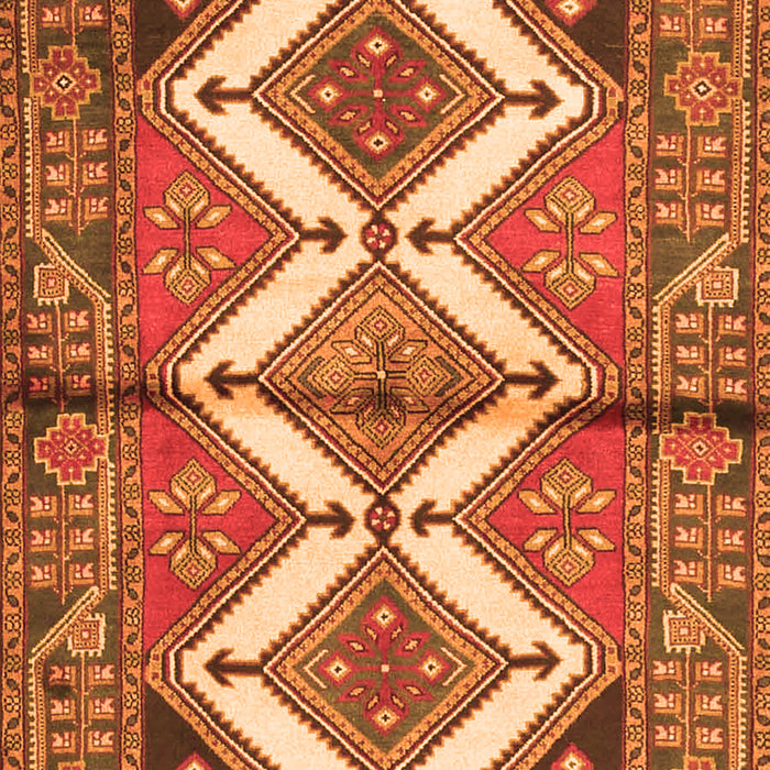 Serging Thickness of Machine Washable Persian Orange Traditional Area Rugs, wshtr4028org