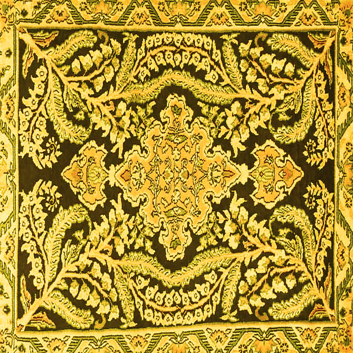 Square Persian Yellow Traditional Rug, tr4029yw