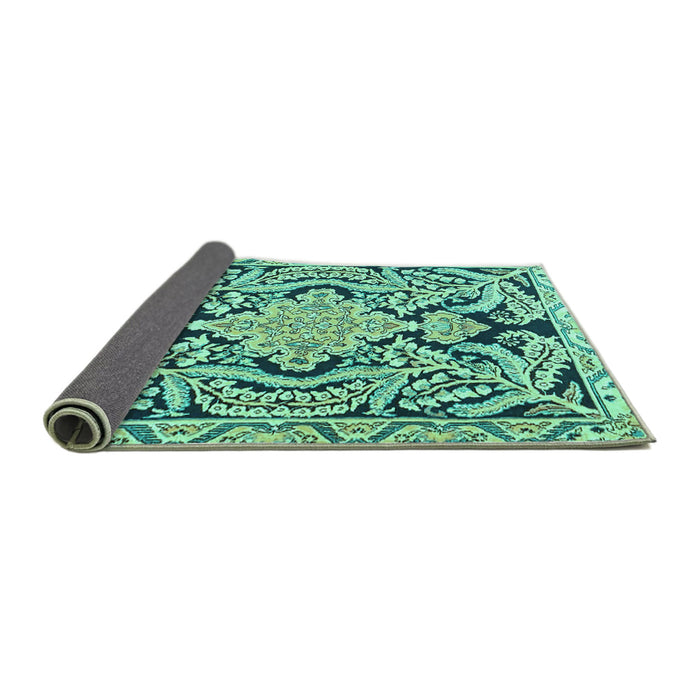 Sideview of Persian Turquoise Traditional Rug, tr4029turq
