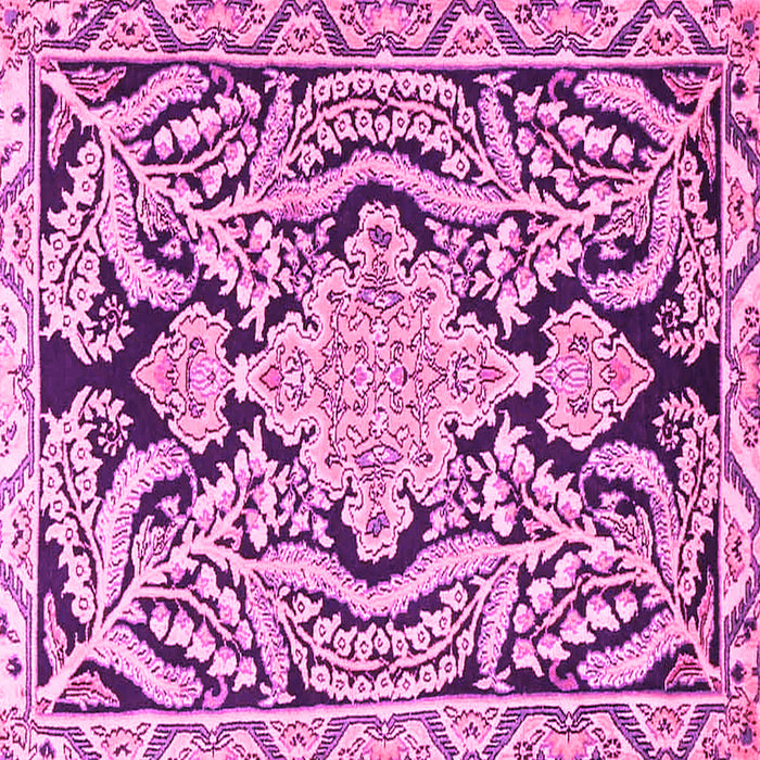 Square Machine Washable Persian Pink Traditional Rug, wshtr4029pnk