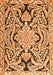 Serging Thickness of Machine Washable Persian Orange Traditional Area Rugs, wshtr4029org